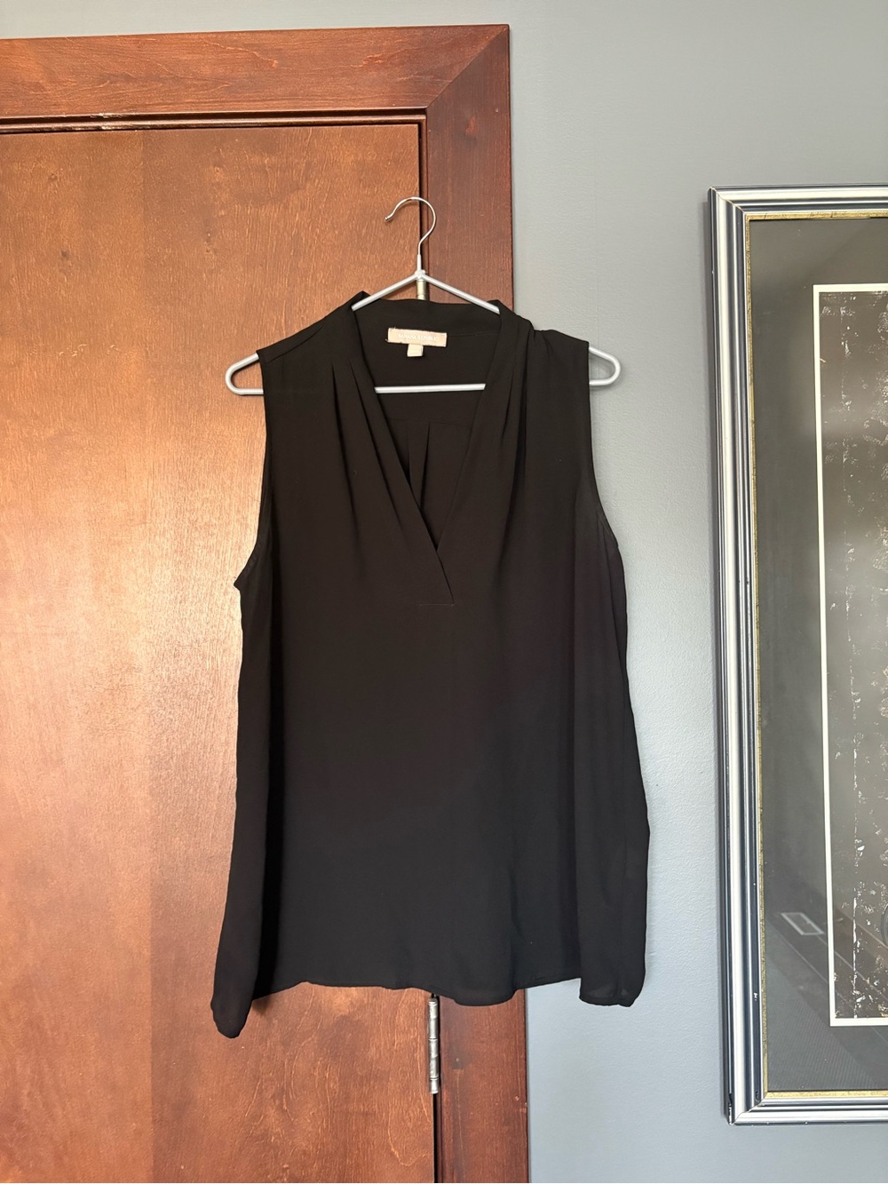 Banana Republic Black Sleeveless V-Neck Blouse